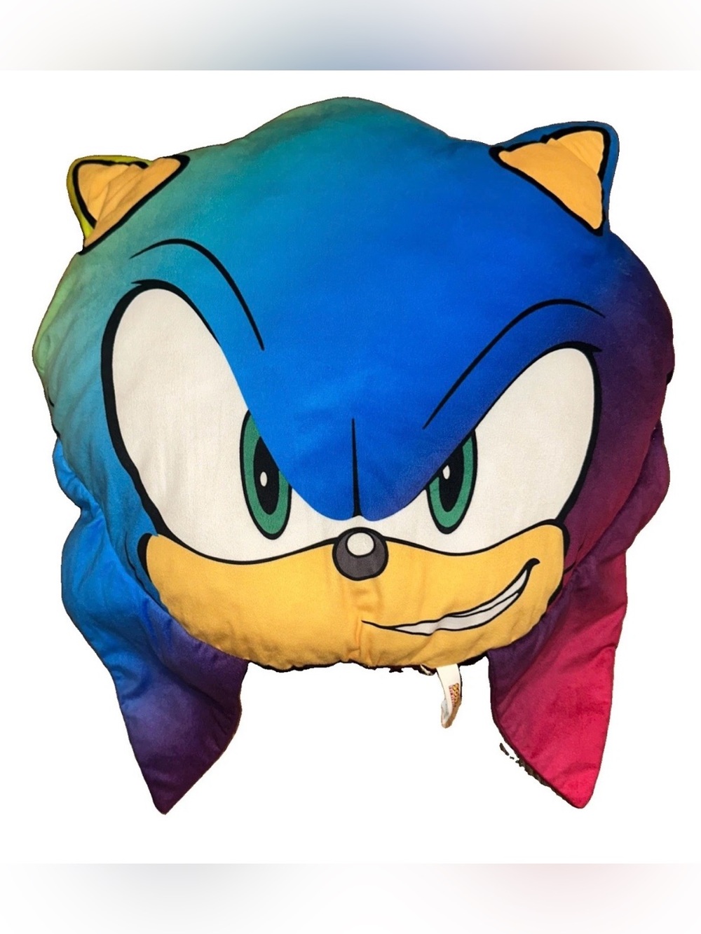 Large Sonic the Hedgehog Face Head Pillow Plush 22" Stuffed Toy Gift